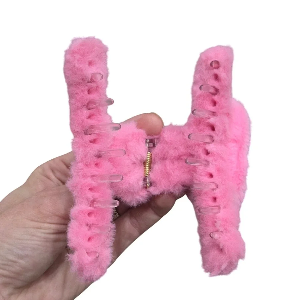 Labubu Style Fuzzy Hair Claw Clip Cute‎ Kawaii Aesthetic Hair Accessory Gift
